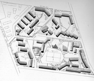 Villaggio INA Sacca, planimetria di progetto (realizzazione 1957-65)