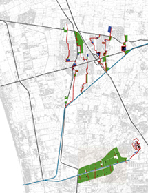 Restructuring devices of the agri-urban landscape. The delta of the Ripuaria street and the Quarto channel. - ZOOM 
