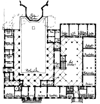 Erik Gunnar Asplund, ampliamento delle corti di giustizia di Gteborg, progetto preliminare, 1919. Pianta del piano terra. 