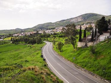 Road, landscape and city (Bolognetta).