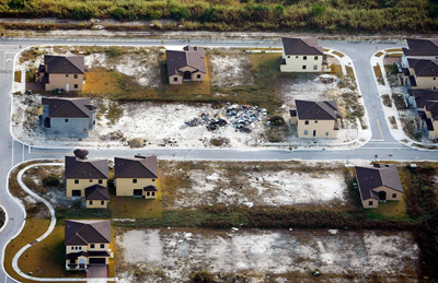 Crisis and recession. Image of the suburbs of Boston