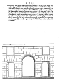 City gate. Folio VIIIIv, dalle Regole generali di architettura di Sebastiano Serlio