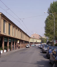 Bologna, quartiere INA-Casa di Borgo Panigale: larea dei servizi