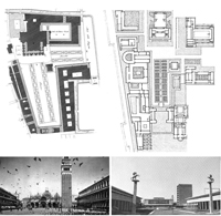 Analogical comparison, spatial and in plan. Piazza San Marco in Venice and Piazzale dellImpero at Mostra dOltremare in Naples. - ZOOM 