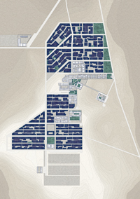 New Baris village general plan. Kharga Oasis, 1965. Drawing by the author - ZOOM 