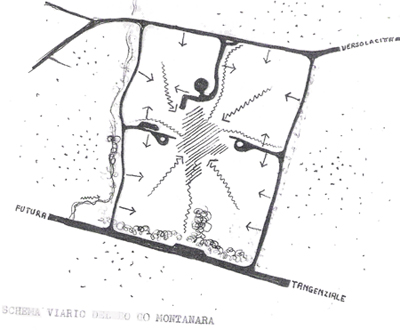 Vittorio Gandolfi, Schema viario del Quartiere Montanara, Parma 1956