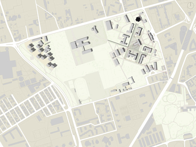 The images are drawn in the thesis by Giussani W. Architecture, Scaglia M., 'From Segregation to Integration. Urban transformation of the area of the former Psychiatric Hospital Paolo Pini in Milan', supervisor Galliani P., Politecnico di Milano, School of Architecture and Society, a.a. 2010-11 - ZOOM 