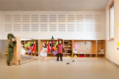 Modus Architetti, Polo Scolastico a Bolzano, Scuola dellinfanzia, laboratorio dellespressivit, foto Hannes Meraner 