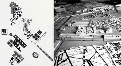 La Proposta Architettonica per Roma Est di Carlo Aymonino, Costantino Dardi e Raffaele Panella alla XV Triennale di Milano del 1973. Montaggio di architetture note