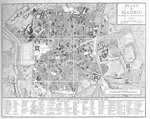 Pianta di Madrid del geografo Juan Lpez, 1812.
Si vede lorigine del futuro asse Prado-Recoletos-
Castellana, cominciato nel saln del Prado alla
fine del Settecento - ZOOM 
