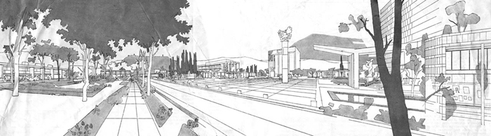 Edvard Ravnikar's perspective of the main boulevard 