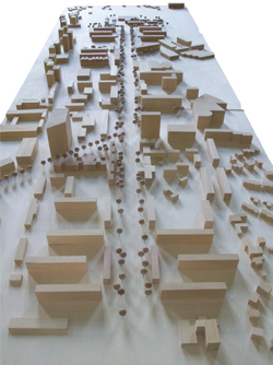 New interventions into existing urban tissue - model