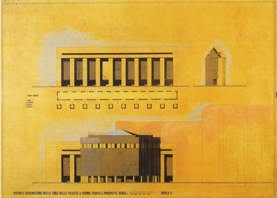 A. Rossi, Ricostruzione del Teatro Paganini, Parma 1964