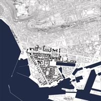 Le Havre, planivolumetrico del progetto Perret (disegno dell’autore) - ZOOM 
