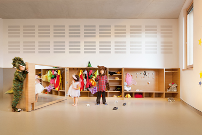 Modus Architetti, Polo Scolastico a Bolzano, Scuola dell’infanzia, laboratorio dell’espressività, foto Hannes Meraner 